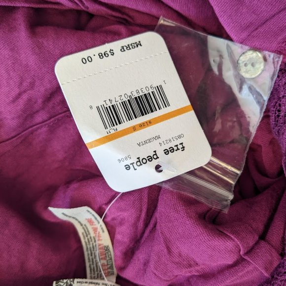 NWT Free People Purple Lace Dress Size S - Picture 7 of 10